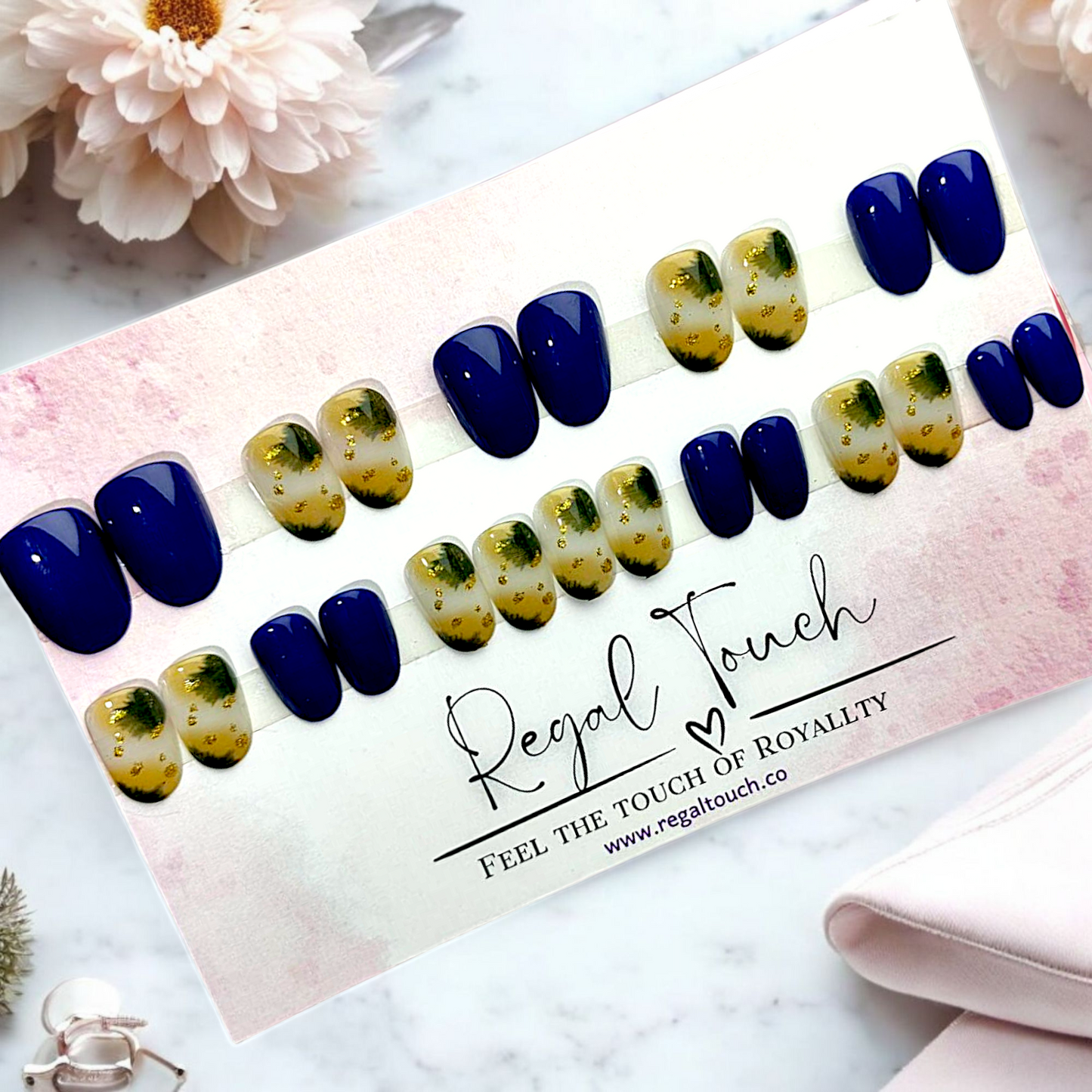 Sapphire Gold Nails