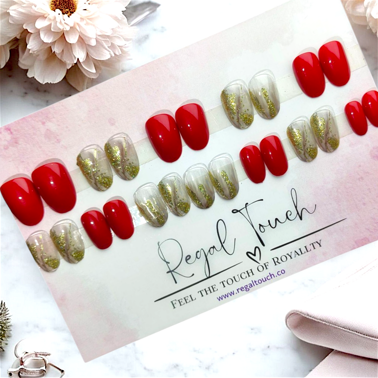 Crimson Gold Nails