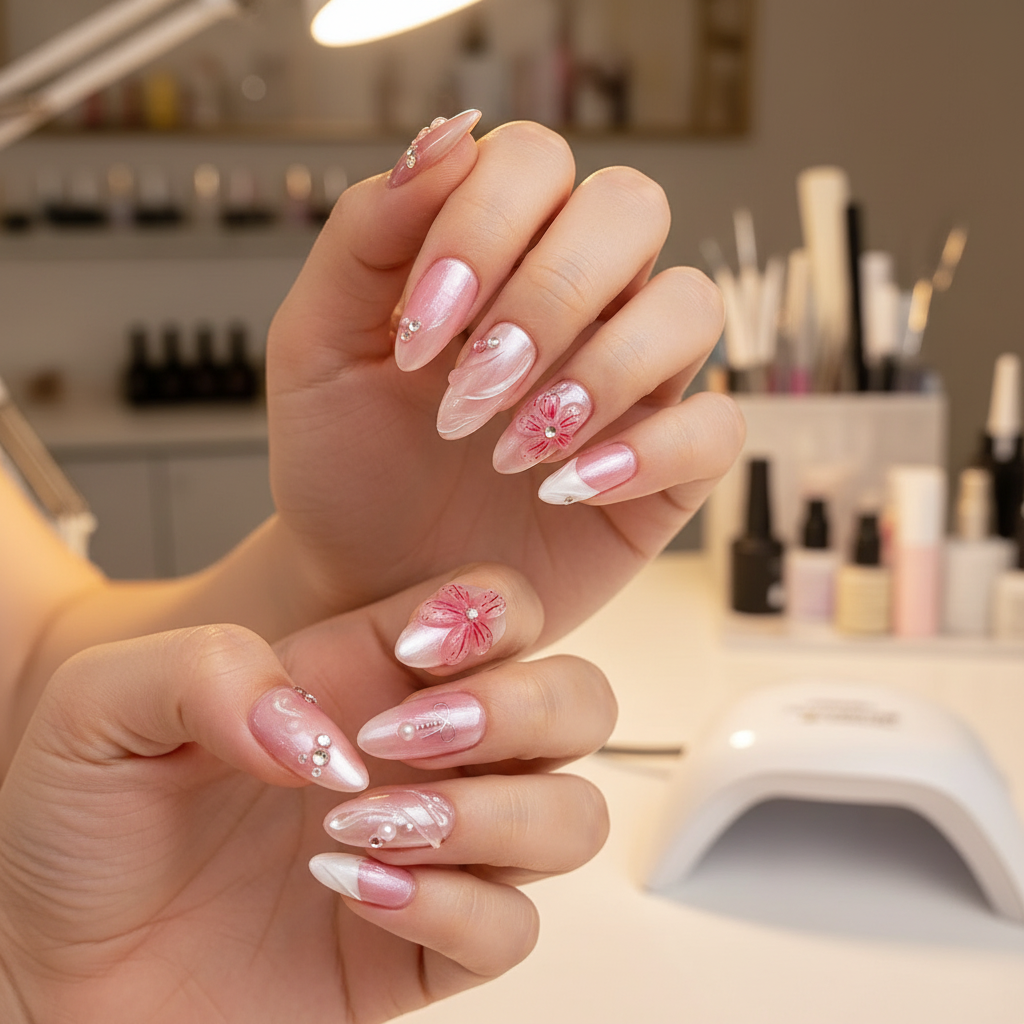 Blushing Petals Nails
