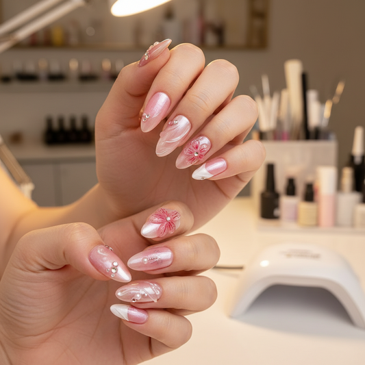 Blushing Petals Nails