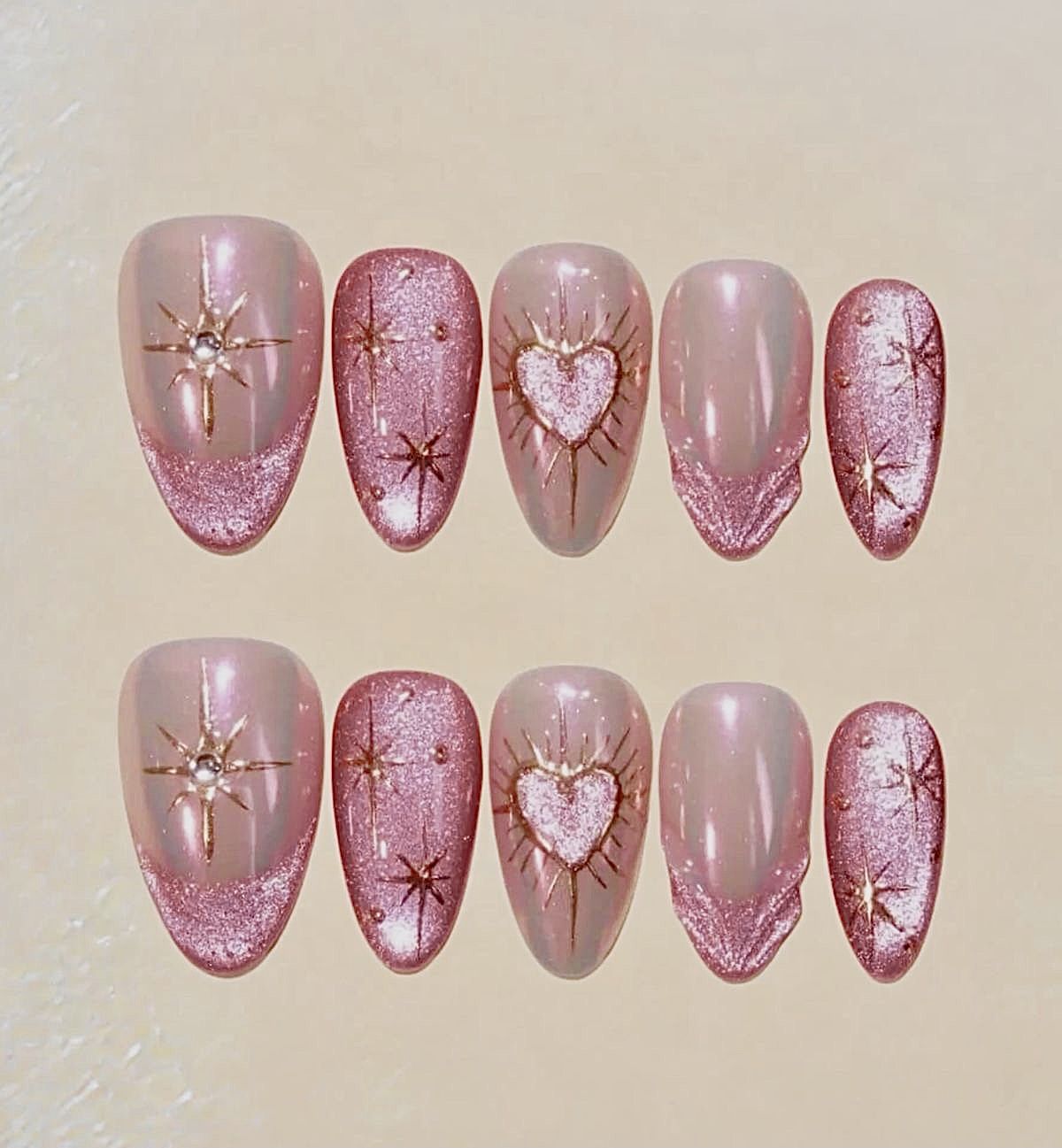 Rose Glow Nails