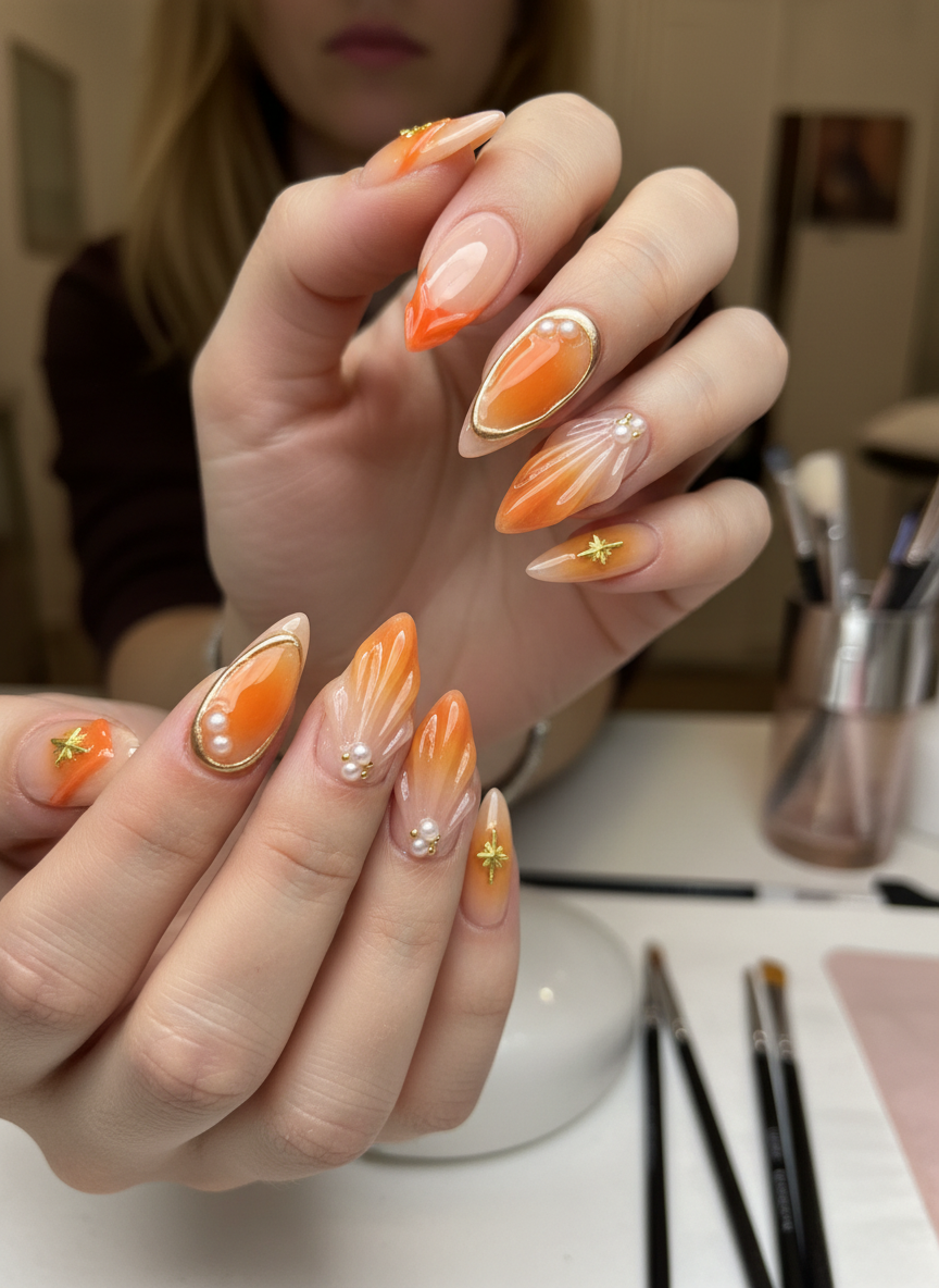 Sunset Bloom Nails
