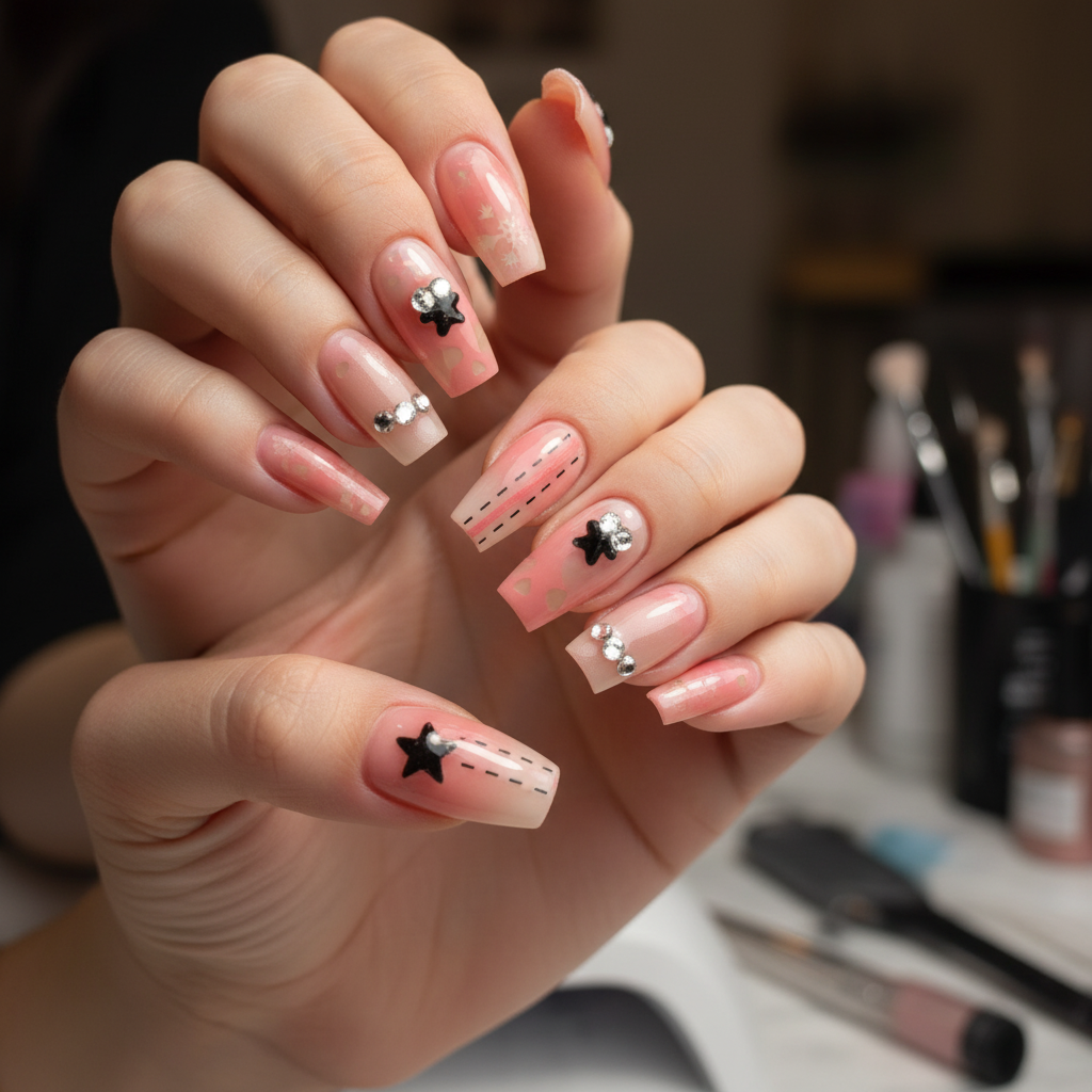 Blush Bloom Nails