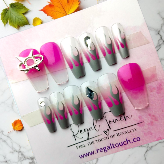 Cosmic Flame Nails