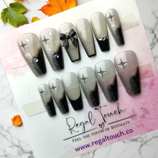 Midnight Glimmer Nails