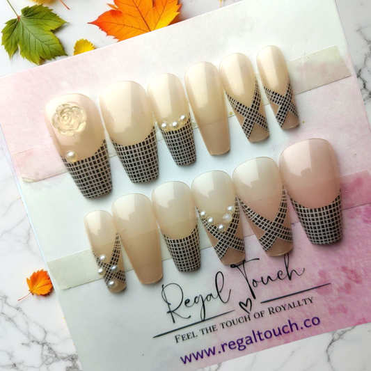 Pearl Grid Nails