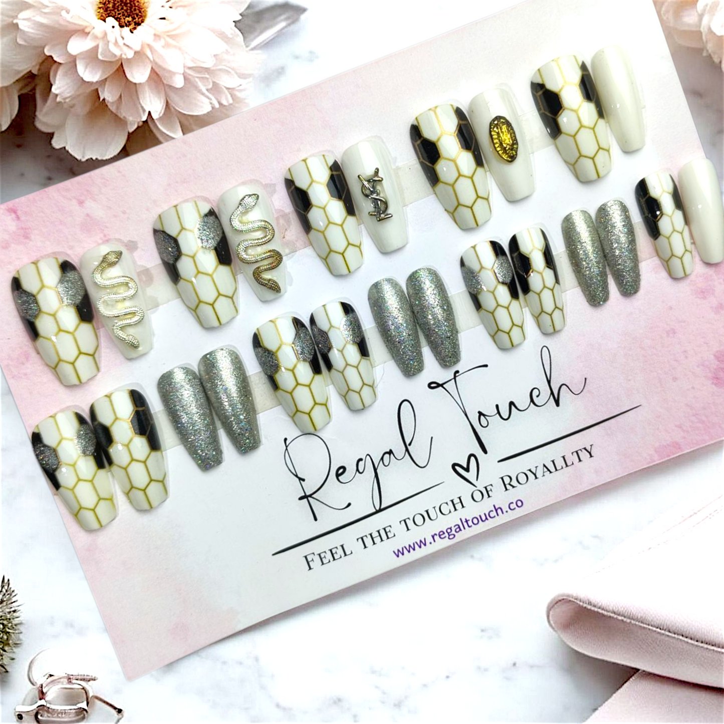 Golden Venom Nails