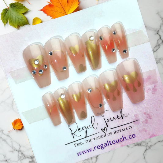 Golden Drip Nails