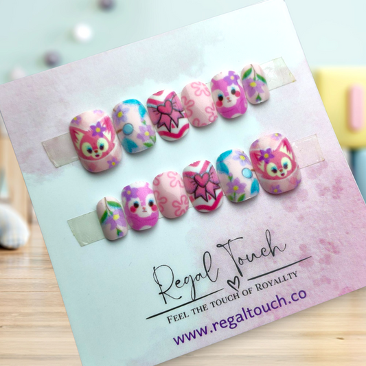 Floral Bunny Nails