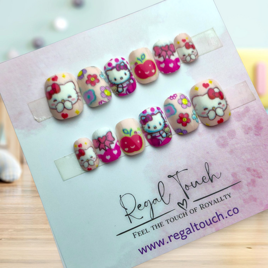 Kitty Floral Nails