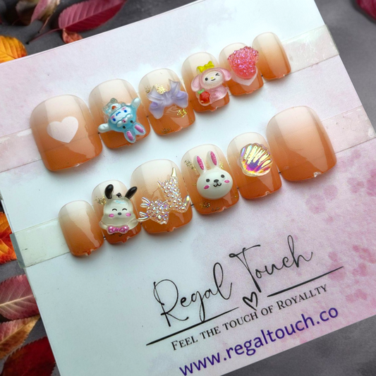 Peachy Charm Nails