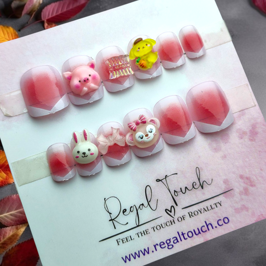 Rosy Charm Nails