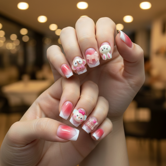 Rosy Charm Nails