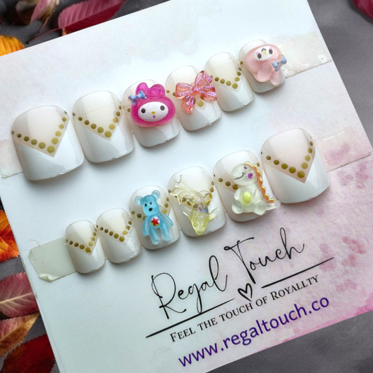 White Charm Nails