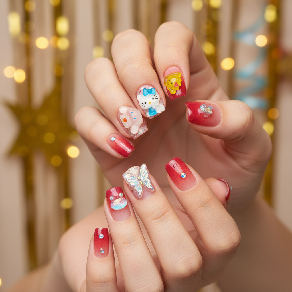 Rosy Glow Nails