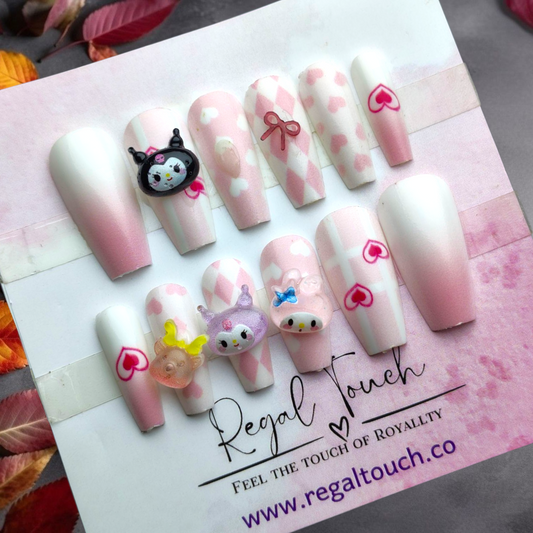 Harlequin Hearts Nails