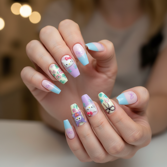Pastel Petals Nails