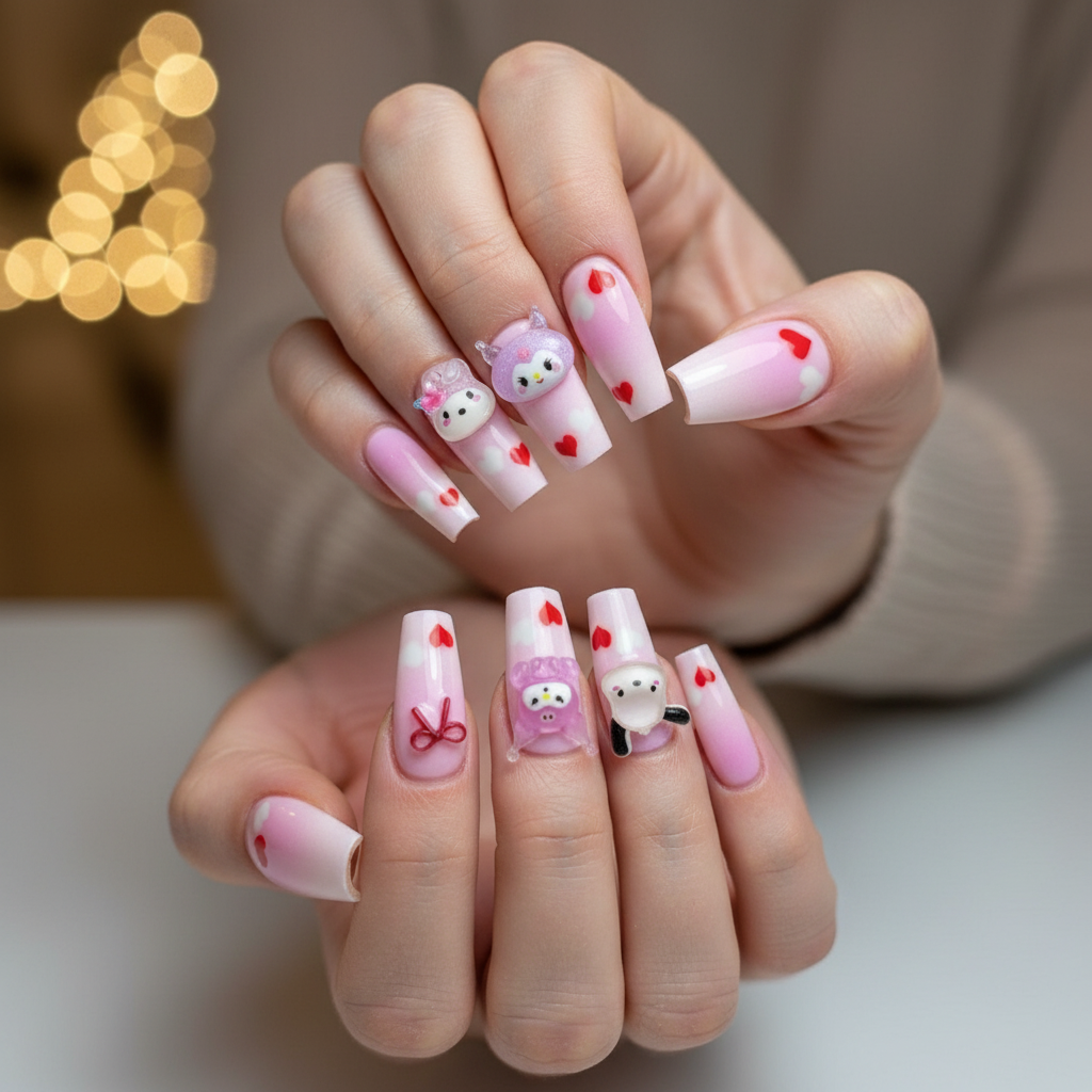 Cute Heart Nails