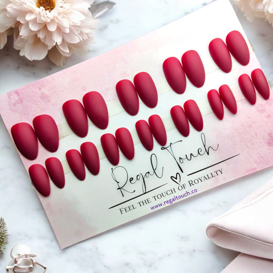 Crimson Elegance Nails