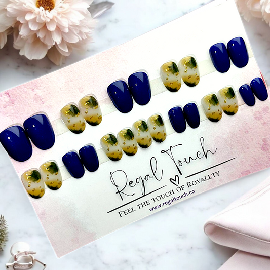 Sapphire Gold Nails
