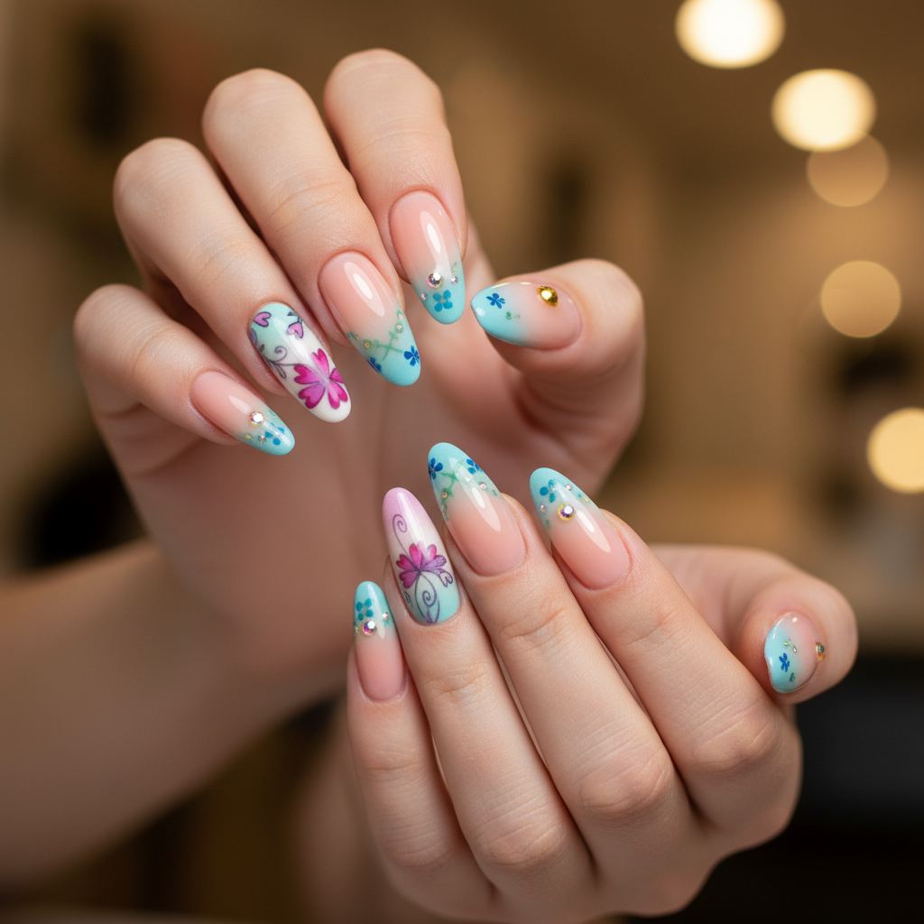 Romantic Garden Nails