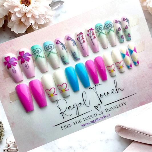 Hearts Swirls Nails