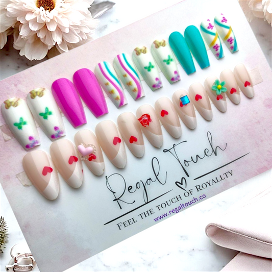 Fluttering Hearts Nails