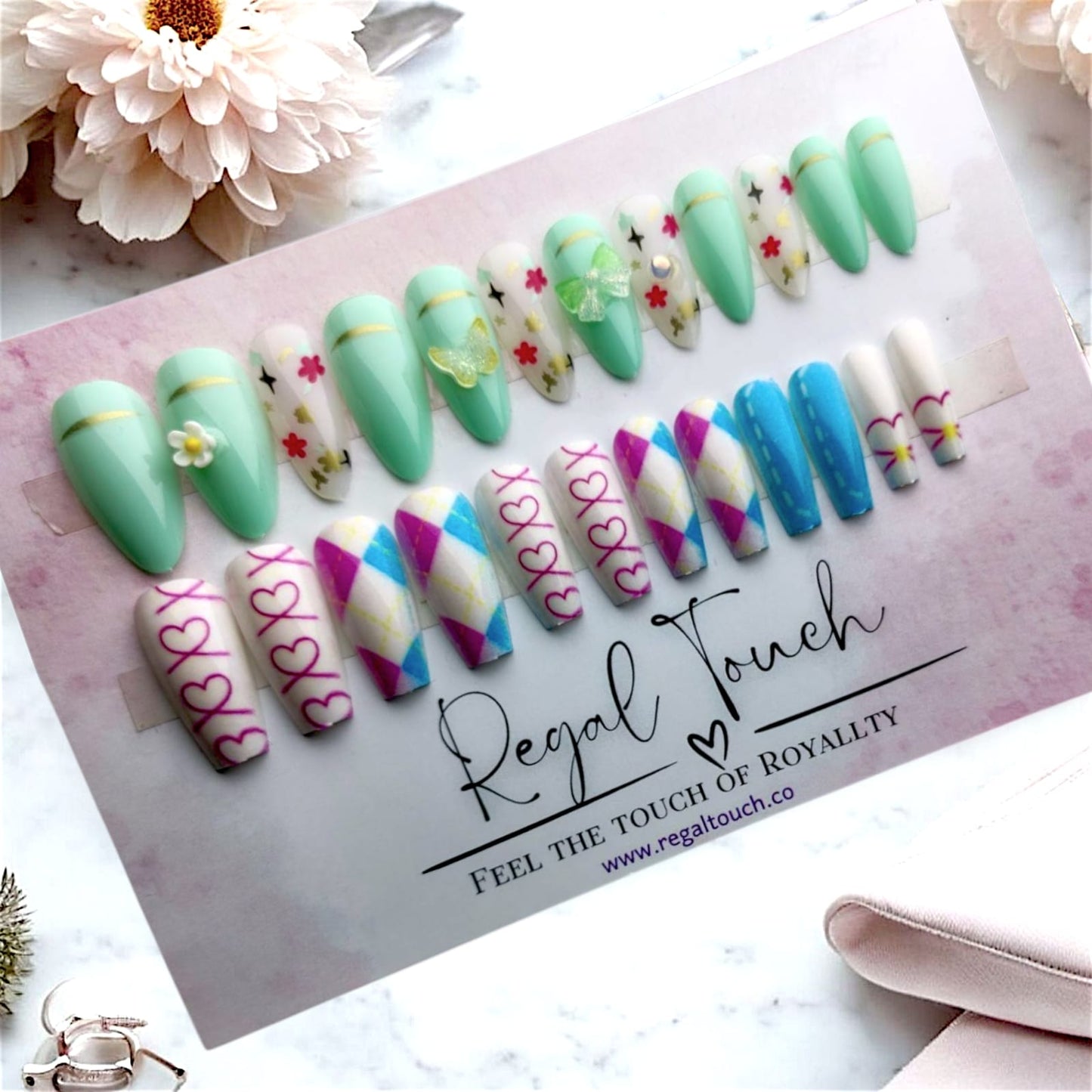 Fluttering Hearts Nails