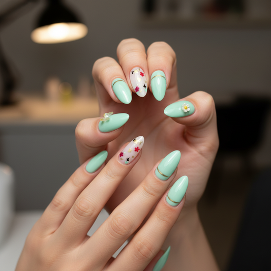 Fluttering Hearts Nails