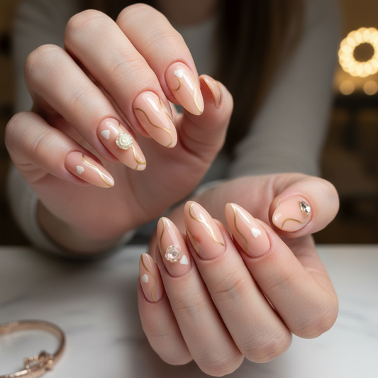 Romantic Heart Nails