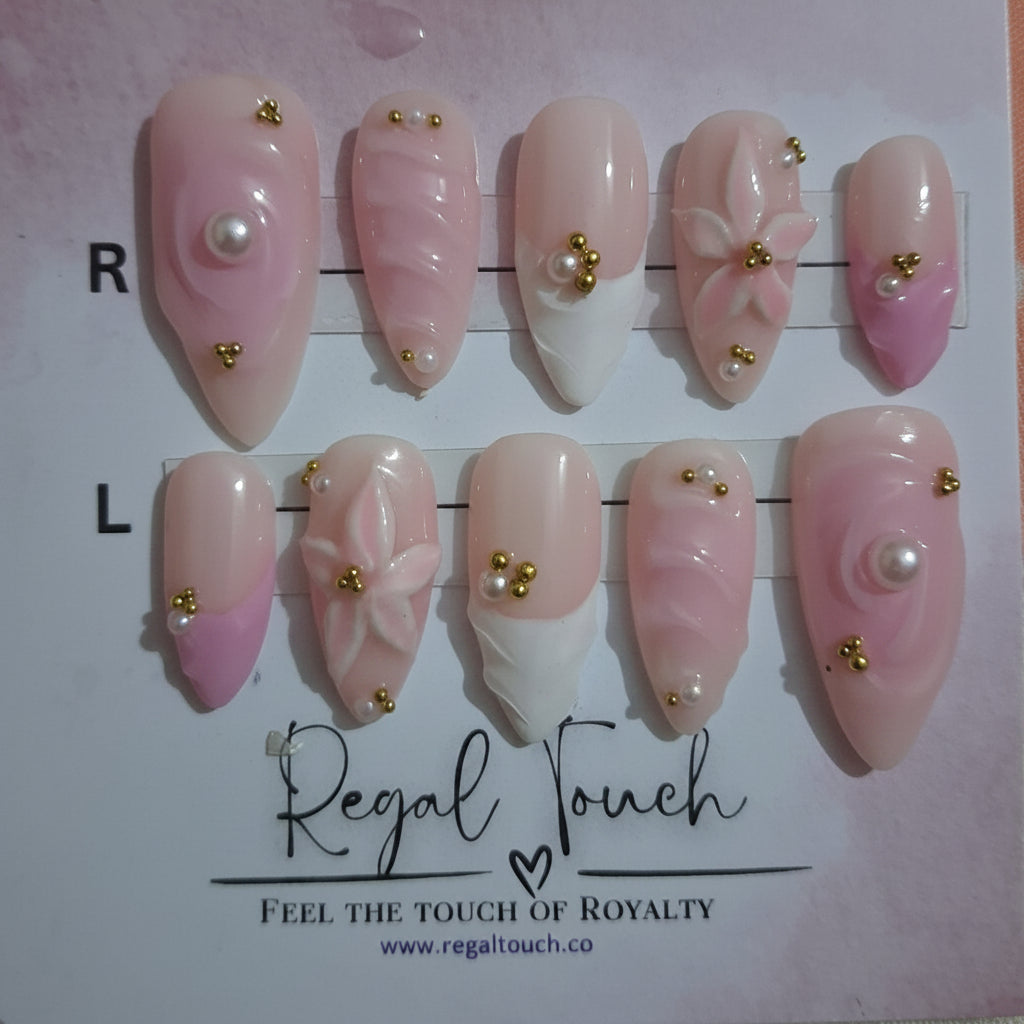 Pink 3D Nails