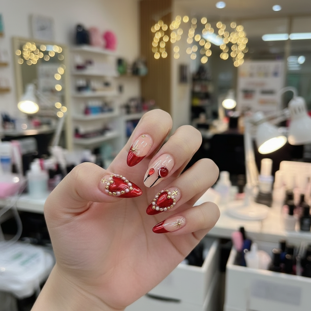 Scarlet Elegance Nails