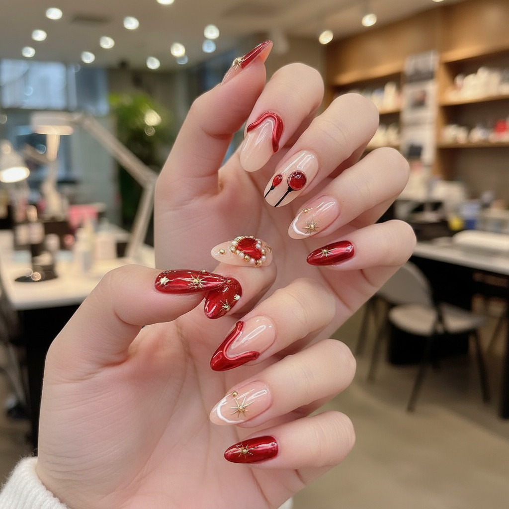 Scarlet Elegance Nails