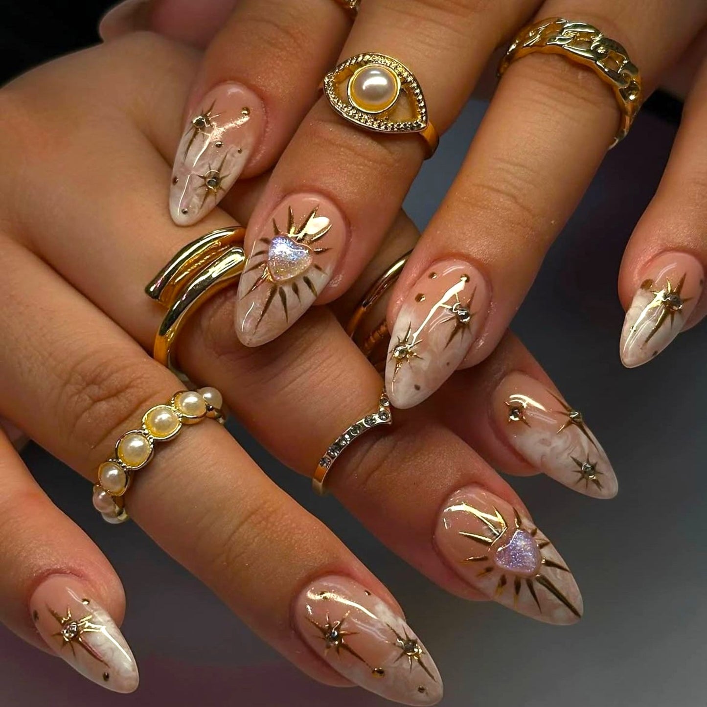 Golden Elegance Nails