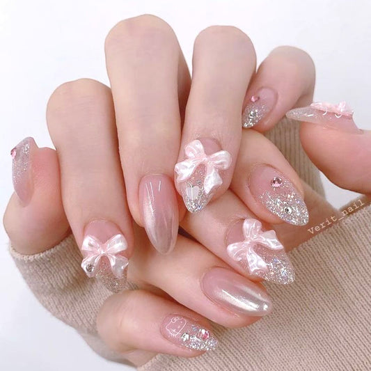 Blush Charm Nails