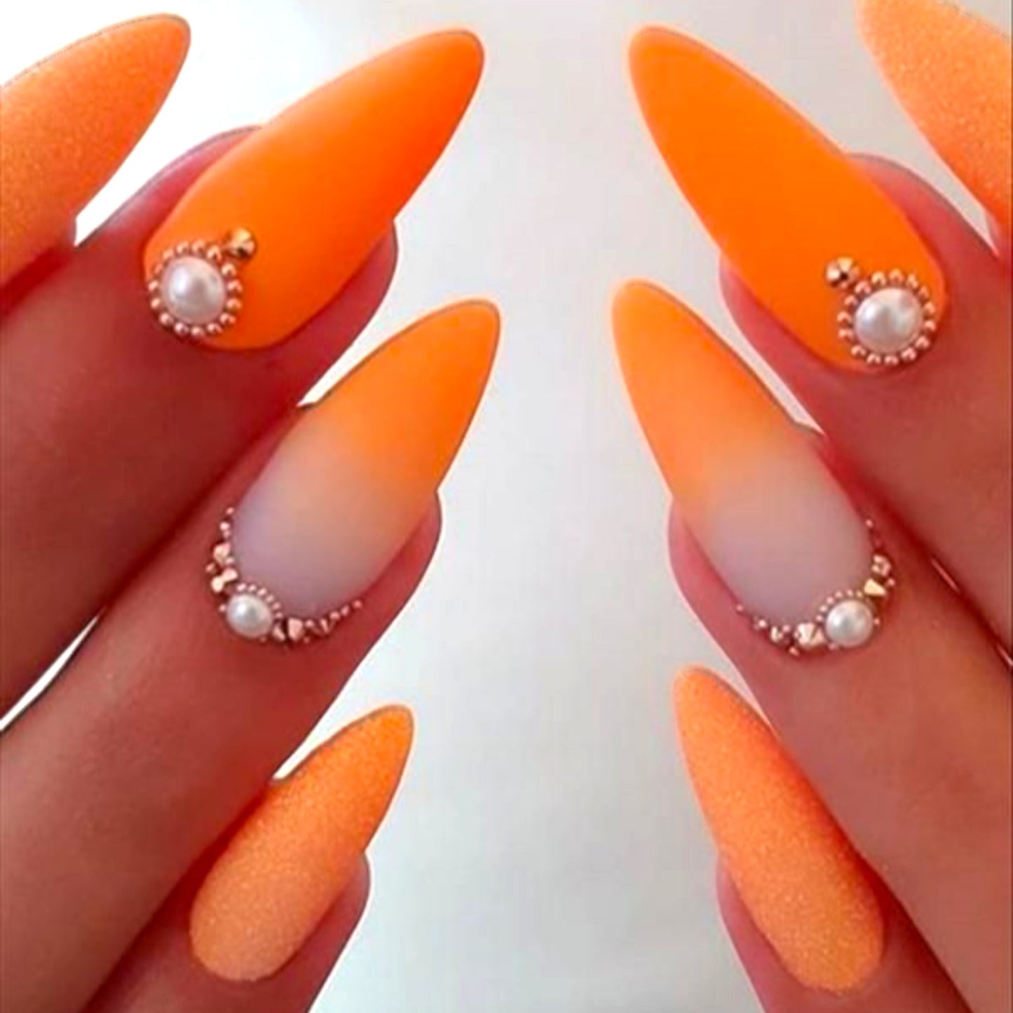 Sunset Sparkle Nails