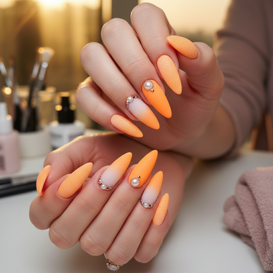 Sunset Sparkle Nails