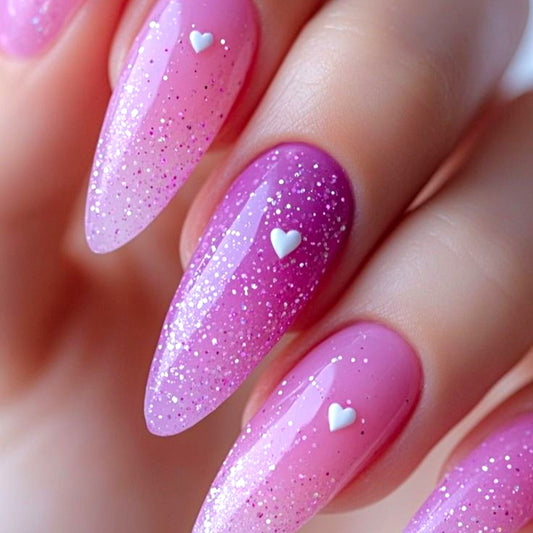 Sparkle Heart Nails