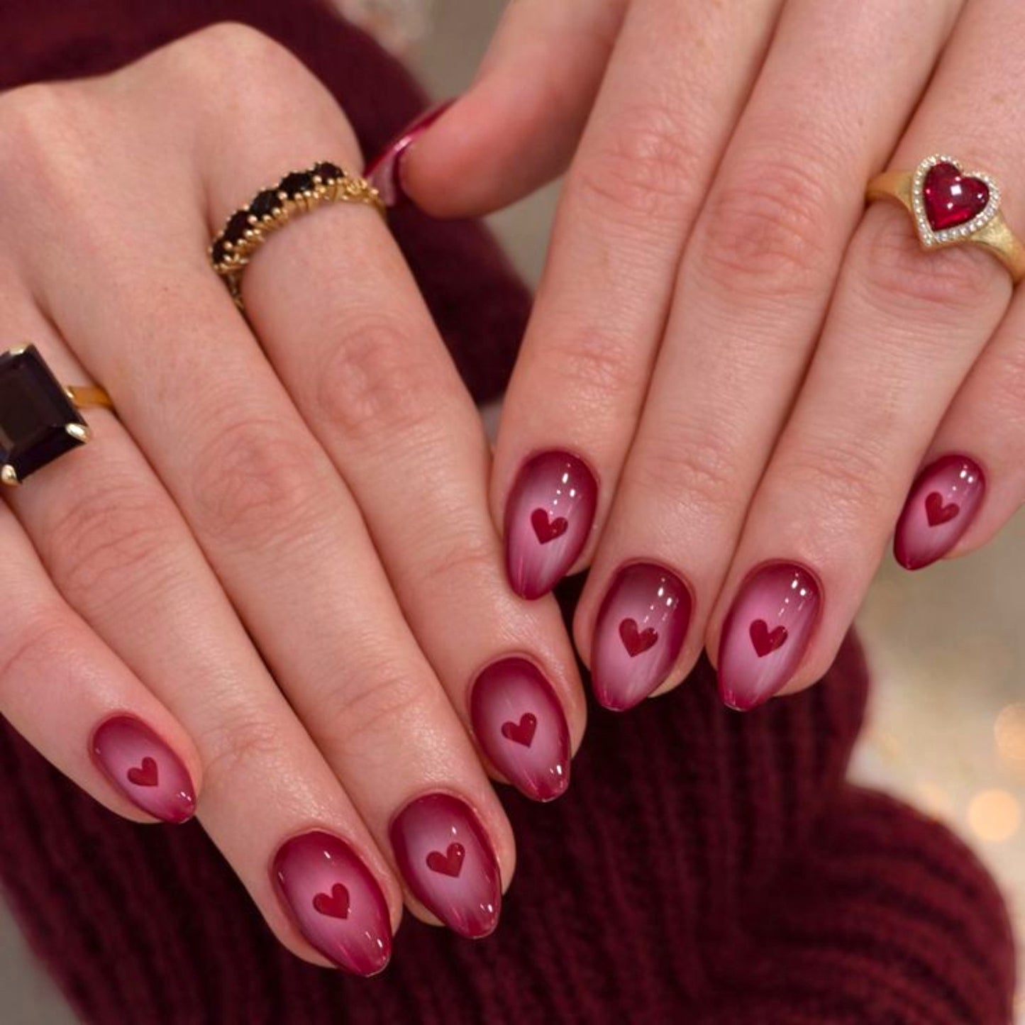 Velvet Wine Hearts